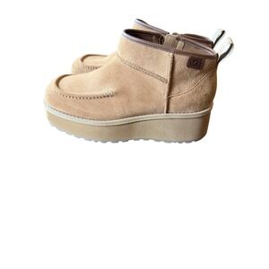 UGG Tan Suede Platform Ankle Boots